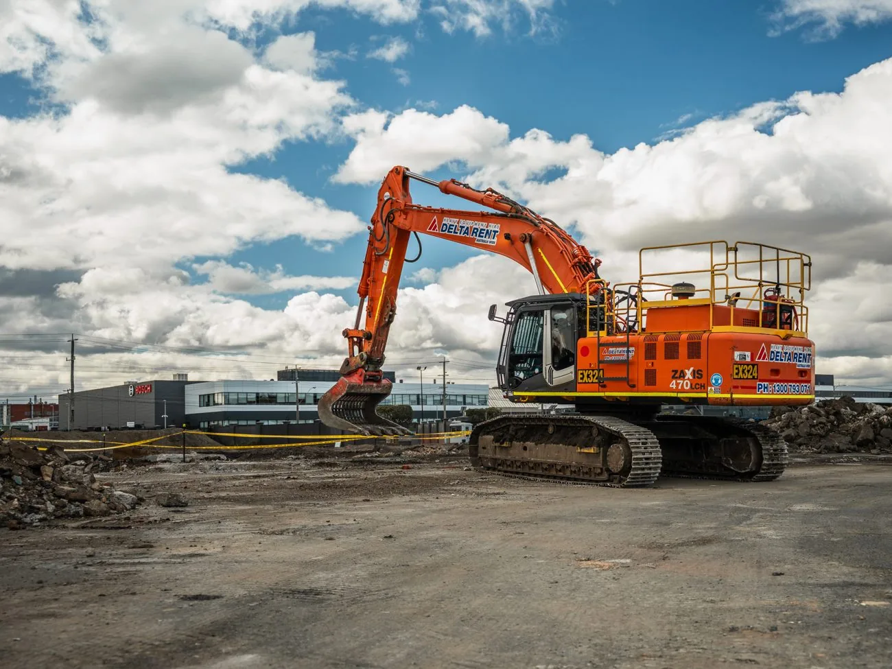Crane and crew at Clayton Business Park demolition