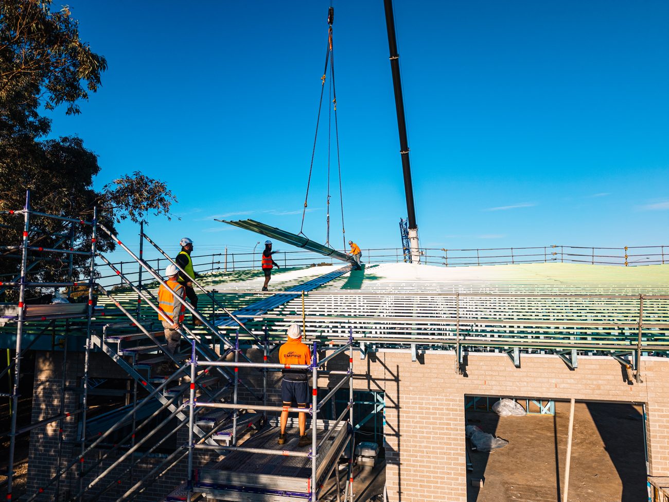 Aerial of the Hume Anglican Grammar roof structure