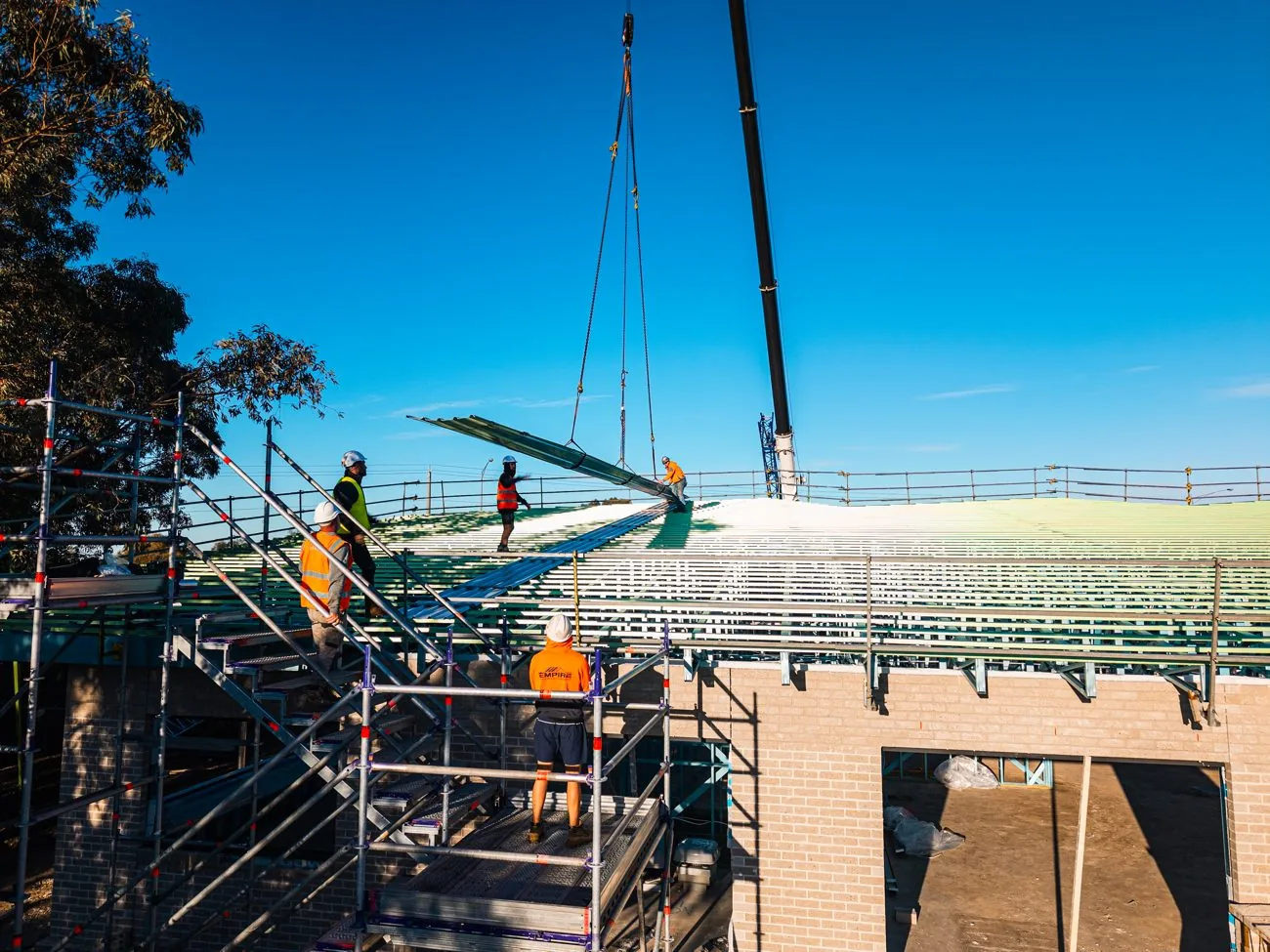 Aerial of the Hume Anglican Grammar roof structure