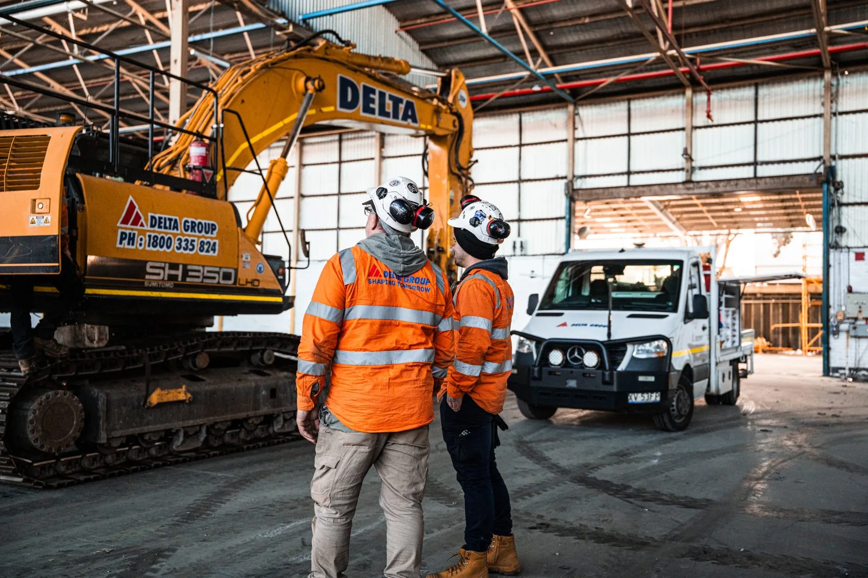 Strum Media crew filming a crane lift on a Melbourne site