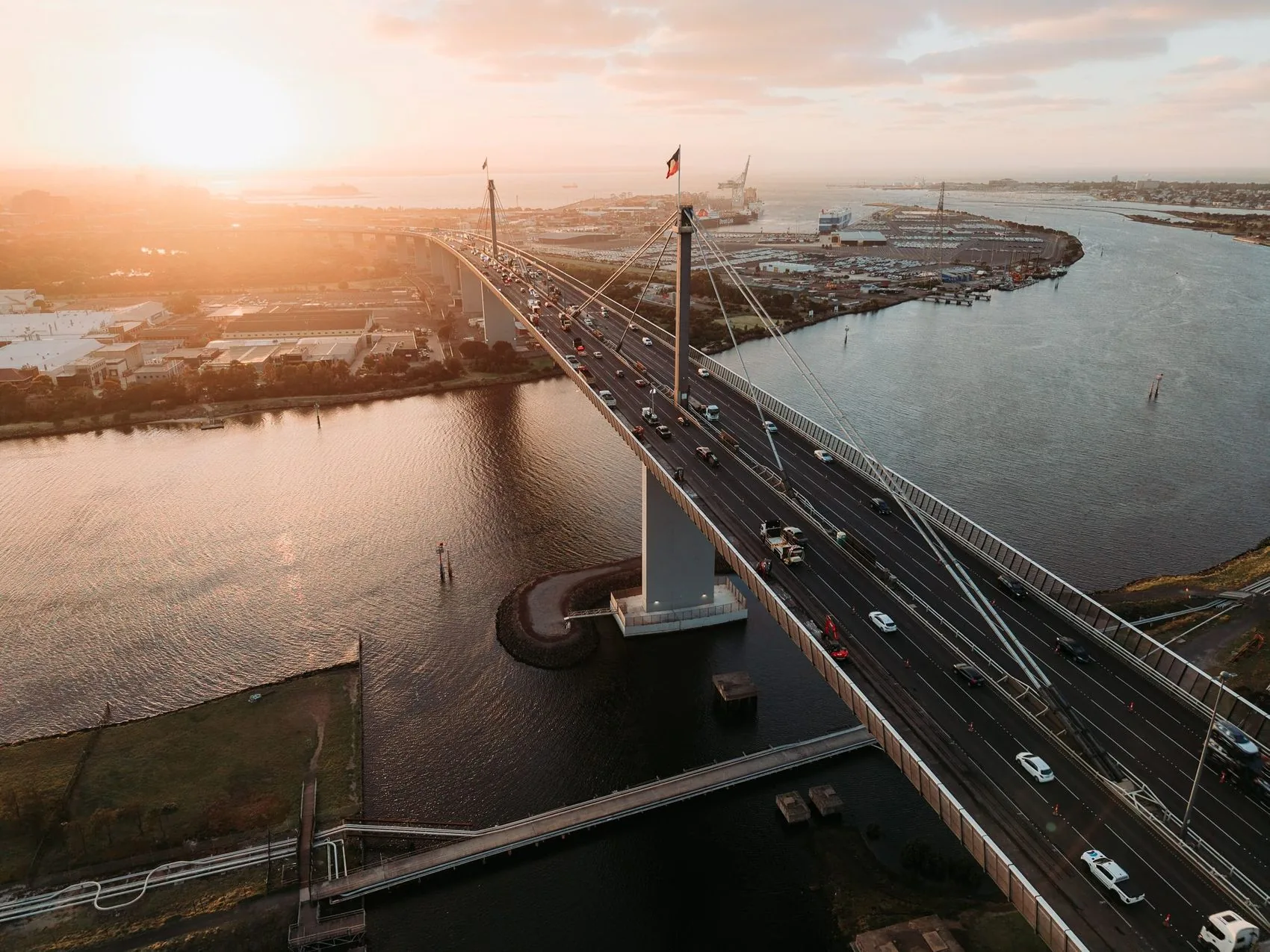 West Gate Bridge infrastructure filming by Strum Media