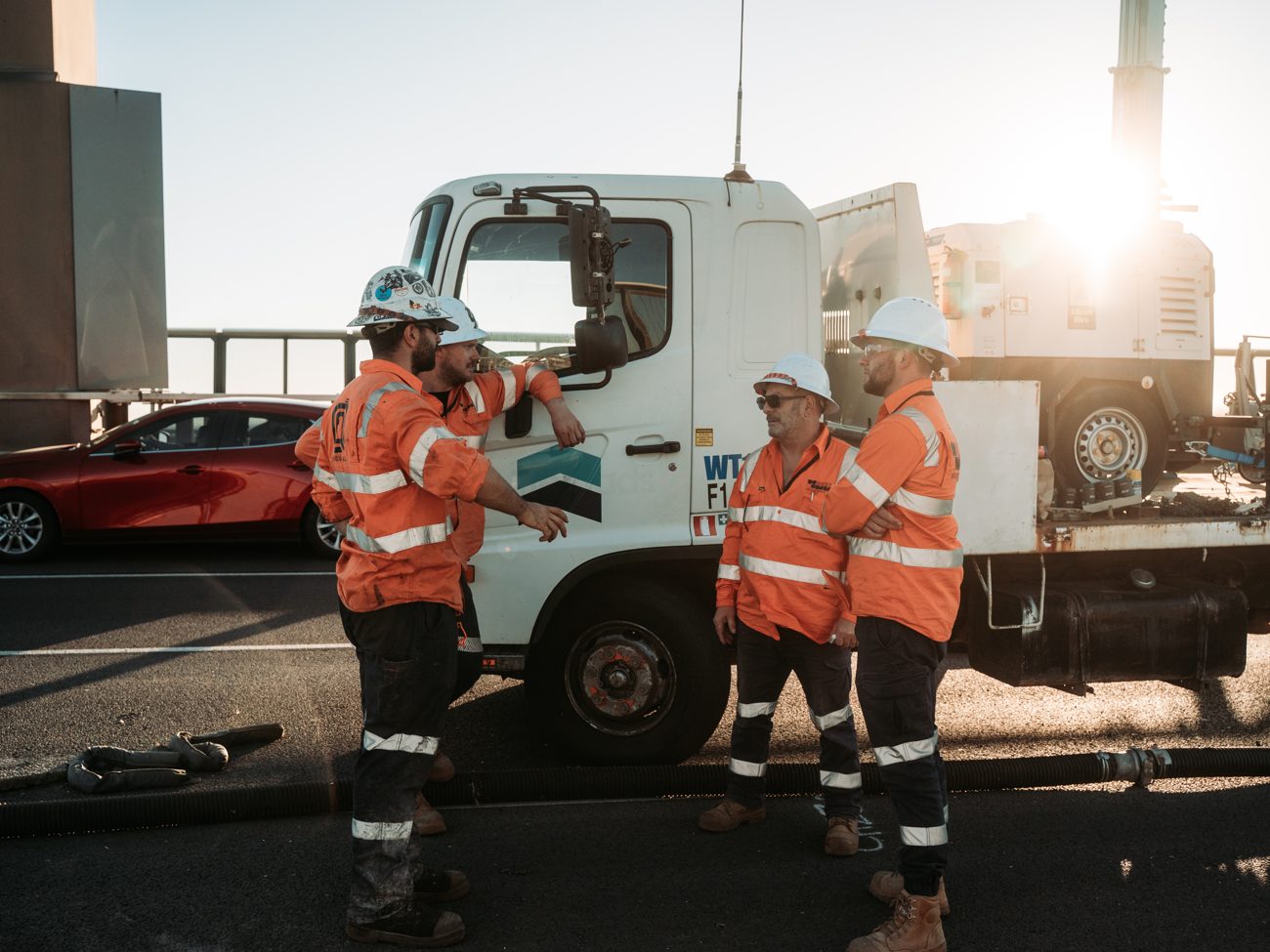 QEST crew on the West Gate Bridge